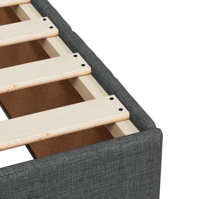 Bedframe zonder matras 90x200 cm stof donkergrijs