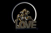 Verlichte decoratie DKD Home Decor Love Hars Konijn love 30 x 11 x 31,5 cm - thumbnail