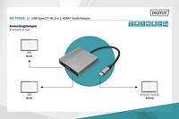 Digitus DA-70828 HDMI / USB-C Adapter [1x USB-C - 2x HDMI-bus] Zwart Afgeschermd, Rond 0.18 m - thumbnail