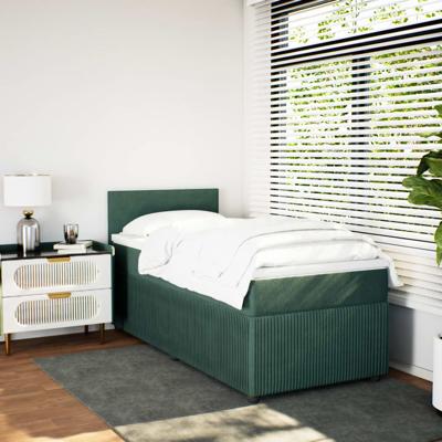 Boxspring met matras fluweel donkergroen 120x200 cm - thumbnail