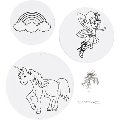 Creativ Company Mobielen met motief, d 12+15+18 cm, 300 gr, wit, 3 set/ 1 doos
