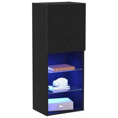 Tv-meubelset Zwart Eiken 40,5 x 30 x 102 cm Bewerkt hout