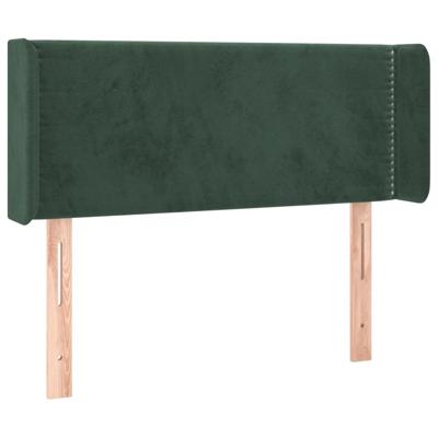 Hoofdbord met randen 183x16x118/128 cm fluweel donkergroen