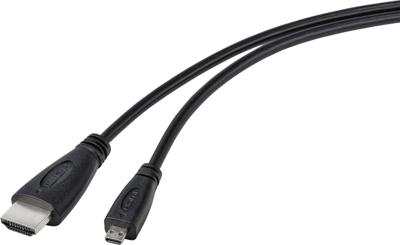 TRU COMPONENTS HDMI-kabel Raspberry Pi® [1x HDMI-stekker - 1x HDMI-stekker D micro] 1.80 m Zwart