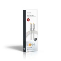 USB-Kabel | USB 3.2 Gen 2x2 | USB Type-C Male | USB Type-C Male | 20 Mbps | 100 W | Verguld | 1.00 m | Rond | Gebreid / Nylon | Zilver | Cover Window Box - thumbnail