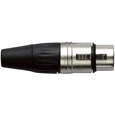 DAP XLR plug 3p female zilver met zwarte tule