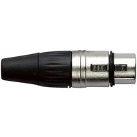 DAP XLR plug 3p female zilver met zwarte tule - thumbnail