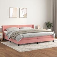 Boxspring met matras fluweel roze 200x200 cm - thumbnail