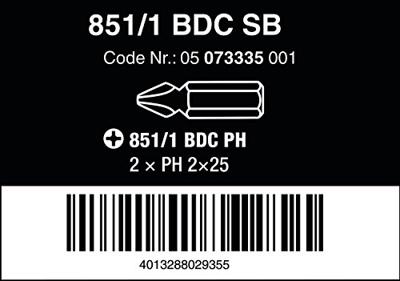 Wera 851/1 BDC SB SiS 05073335001 Kruis-bit PH 2 Gereedschapsstaal Met diamant bedekt, Gelegeerd D 6.3 2 stuk(s) Wera 851/1 BDC SB SiS 05073335001 Kruis-bit PH 2 Gereedschapsstaal Met diamant bedekt, Gelegeerd D 6.3 2 stuk(s)