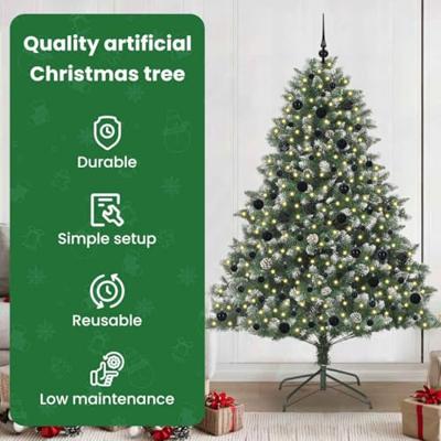 VidaXL Kunstkerstboom met 300 led groen 210 cm pvc en plastic en staal