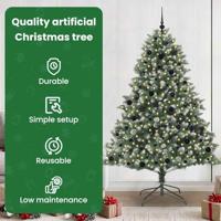 VidaXL Kunstkerstboom met 300 led groen 210 cm pvc en plastic en staal - thumbnail