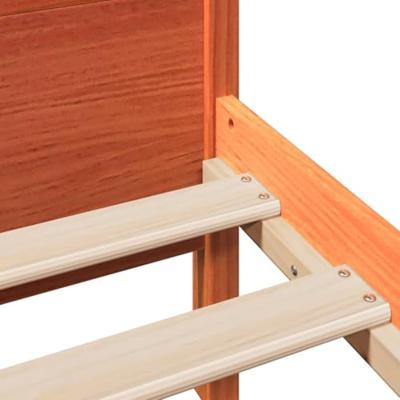 Bedframe zonder matras massief grenenhout wasbruin 120x200 cm