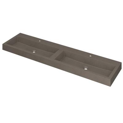 INK Momento Wastafel Quartz Dubbel met 2 Kraangaten - 1800x450x90 mm - Quartz Beton