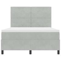 Boxspring bed met matras Lichtgrijs 140 x 200 cm Fluweel - thumbnail