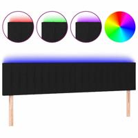 Hoofdbord LED 180x5x78/88 cm stof zwart - thumbnail
