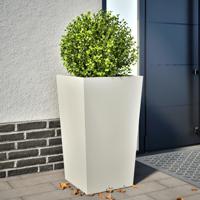 VidaXL Plantenbak 45x45x75 cm staal wit - thumbnail