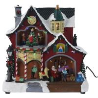 Kersttafereel Kerstman Werkplaats LED, Muziek en Beweging - thumbnail