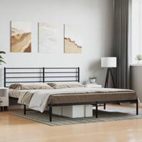 Bedframe met hoofdbord metaal zwart 193x203 cm - thumbnail