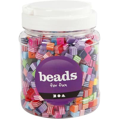 Creativ Company Multi mix, afm 8x8 mm, gatgrootte 2,5 mm, ca. 950 stuk, 500 gr, 700 ml/ 1 doosje