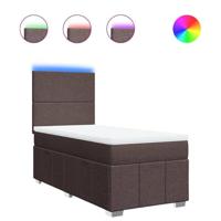 Boxspring met matras stof donkerbruin 80x200 cm - thumbnail