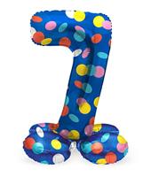 Folat BV Staande folieballon colorful dots cijfer 7 - 72cm - thumbnail