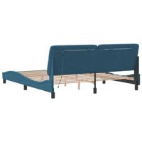 Bedframe met LED zonder matras fluweel blauw 180x200 cm - thumbnail