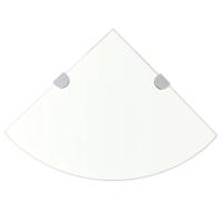 Hoekschap met chromen dragers transparant 25x25 cm glas - thumbnail