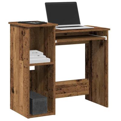 Bureau met schappen 84x40x78 cm bewerkt hout oud houtkleurig Bureau met schappen 84x40x78 cm bewerkt hout oud houtkleurig