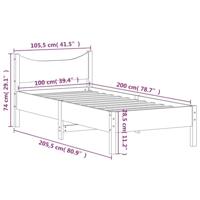 Bedframe massief grenenhout wasbruin 100x200 cm - thumbnail