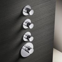 Hotbath Mate Afbouwdeel High Flow 3 Stopkranen Rond Geborsteld Nikkel - thumbnail