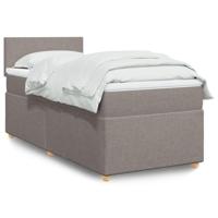 Boxspring met matras stof taupe 90x200 cm - thumbnail