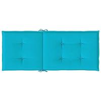 VidaXL Stoelkussens 2 st hoge rug stof turquoise - thumbnail