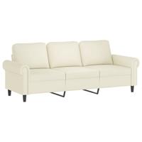 3-delige Loungeset met kussens fluweel crèmekleurig - thumbnail