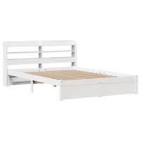 Bedframe met hoofdeinde zonder matras 140x190 cm wit - thumbnail