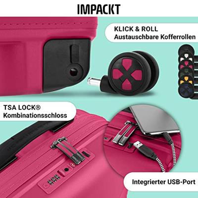 IMPACKT TROLLEY S 4 WIEL 55 CM FLORA PINK IMPACKT TROLLEY S 4 WIEL 55 CM FLORA PINK