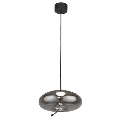 Searchlight Hanglamp GlasLisbon zwart met smoke rondglas - 75131-1SM