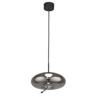 Searchlight Hanglamp GlasLisbon zwart met smoke rondglas - 75131-1SM - thumbnail