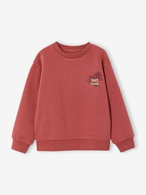 Sweater met ronde hals voor jongens met lange mouwen rozenhout Sweater met ronde hals voor jongens met lange mouwen rozenhout