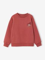 Sweater met ronde hals voor jongens met lange mouwen rozenhout - thumbnail