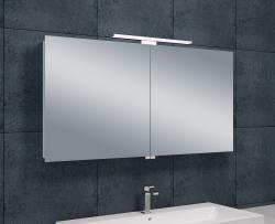 Spiegelkast Wiesbaden met Led Verlichting 120x60x14 Aluminium