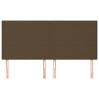Hoofdborden 4 st 80x5x78/88 cm stof donkerbruin - thumbnail