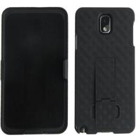 180 graden draaibaar plastic hoesje + plastic back cover met riemclip & standaard voor samsung galaxy note iii / n9000 (zwart) - thumbnail
