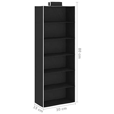 VidaXL Kledingorganisers hangend 2 st met 6 schappen stof VidaXL Kledingorganisers hangend 2 st met 6 schappen stof