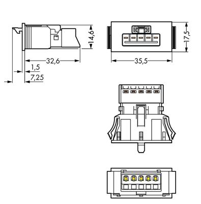 WAGO 890-715 Netstekker WINSTA MINI Stekker, recht Totaal aantal polen: 4 + PE 16 A Zwart 1 stuk(s)