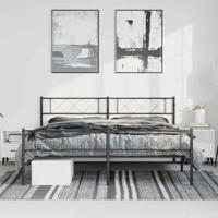 Bedframe met hoofd- en voeteneinde metaal zwart 183x213 cm - thumbnail