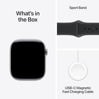 Apple Watch Series 11 GPS + Cellular - 46 mm - Spacegrijze aluminium kast - Zwarte sportband - S/M - thumbnail