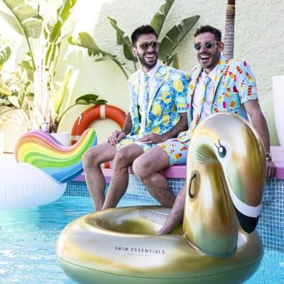 Opblaasbare Zwemband Zwaan Goud - thumbnail