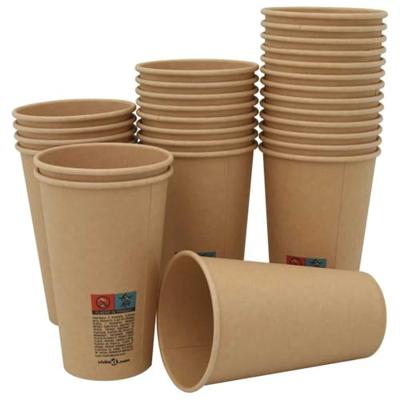 VidaXL Papieren koffiekopjes 1000 st 16oz 400 ml bruin