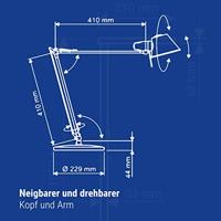 Bureaulamp MAUL Rock LED voet zilvergrijs - thumbnail