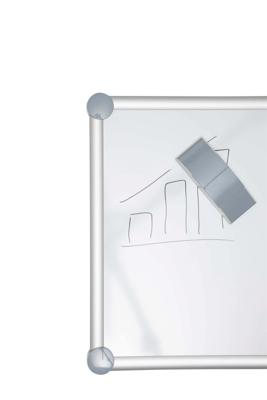 MAUL bordwisser Pro magnetisch met vlies, 11.4x5.7cm, refill mogelijk grijs